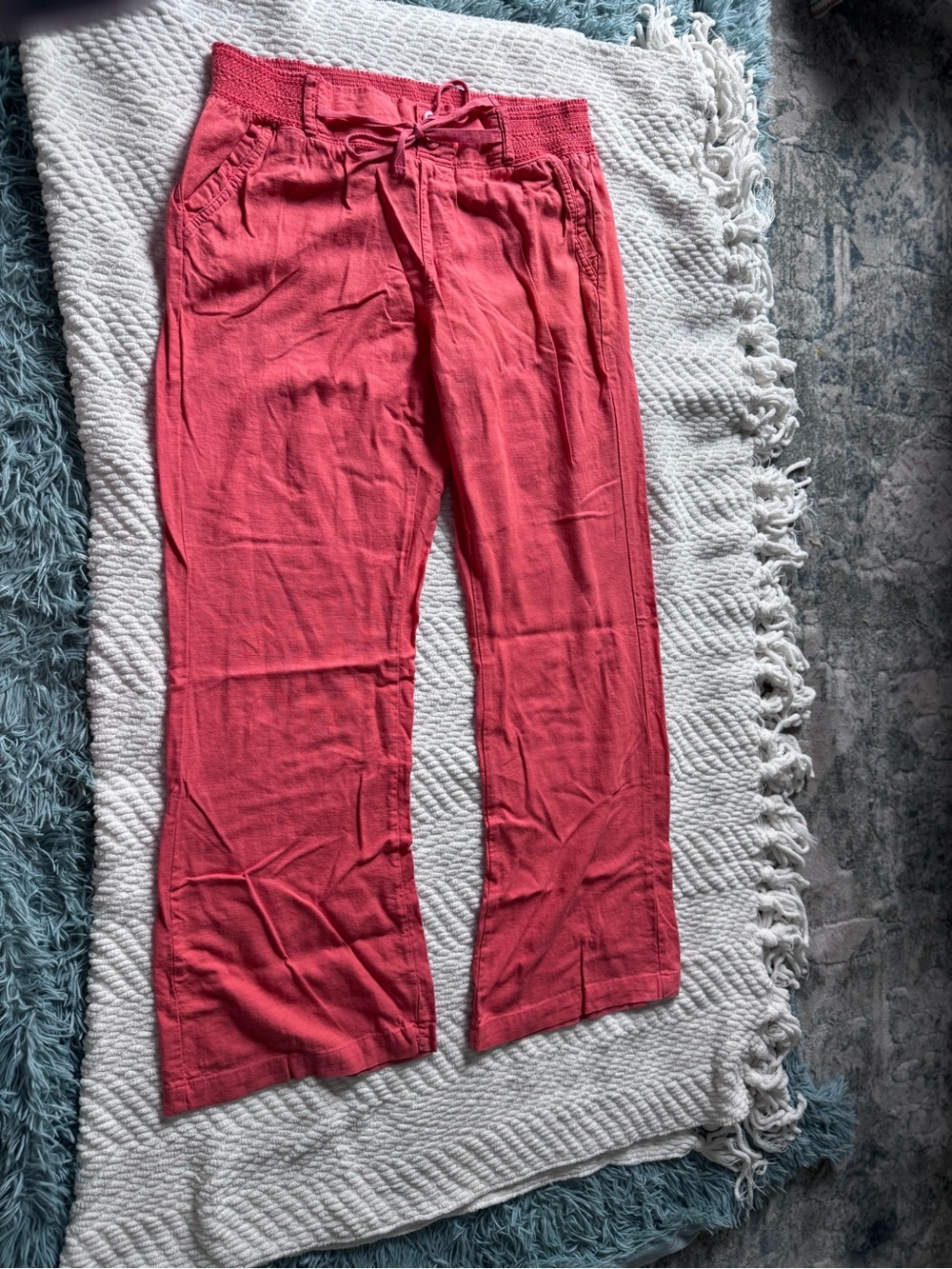 BeBop Coral Elastic-Waist Wide Leg Pants
